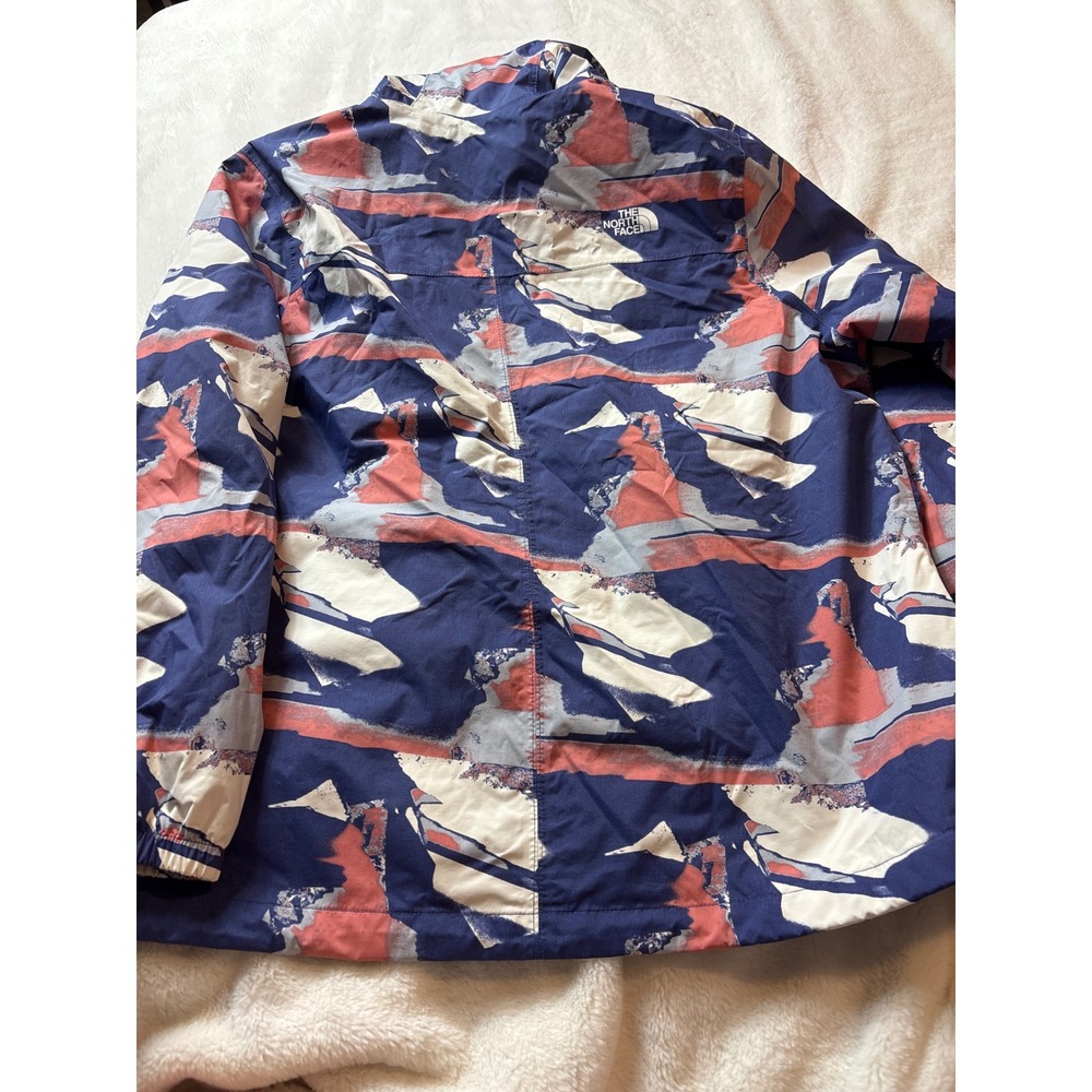 The North Face Antora Rain Jacket Womens XXL Abstract Mountain Print Hooded Blue - Picture 4 of 4